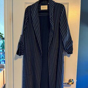 Aritzia Babaton Navy Pinstripe Duster Blazer